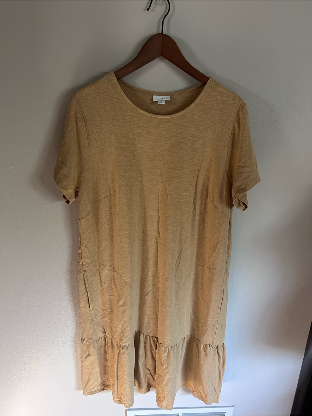 J. Jill | mustard ruffle hem swing dress